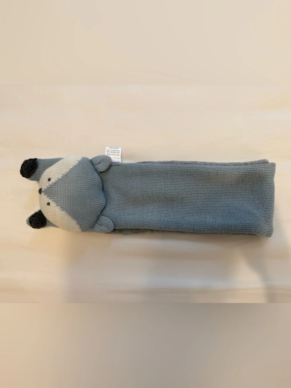Paco Rabanne Baby Light Blue and Cream Knit Kids Scarf